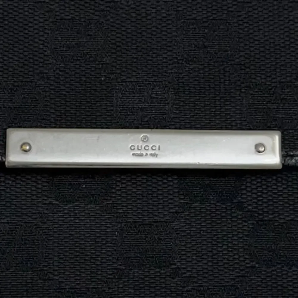 Gucci Double Sided Canvas GG Logo Leather Trim Bifold Wallet Black - Picture 3 of 15